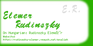 elemer rudinszky business card